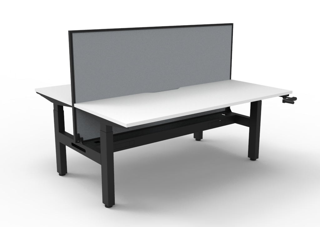Boost Manual 2 Person Double Sided Workstation - With Screen